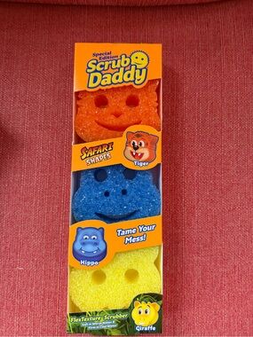 Scrub Daddy Safari Animals Special Edition 3pk Giraffe Tiger Hippo FlexTexture
